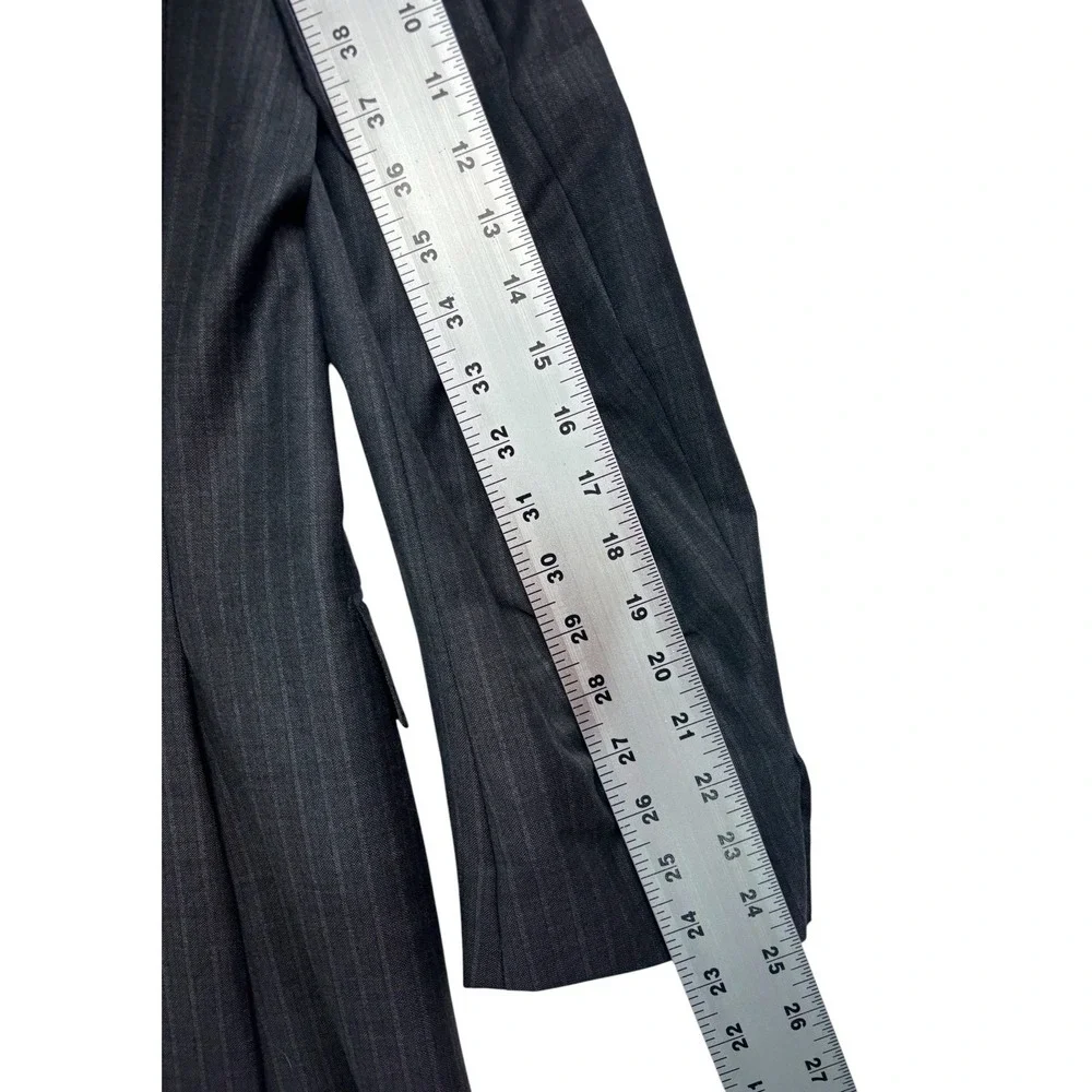 Ermenegildo Zegna 52 42S 36x28 Gray Stripe 2pc Pant Suit Italy Mila Fit Wool